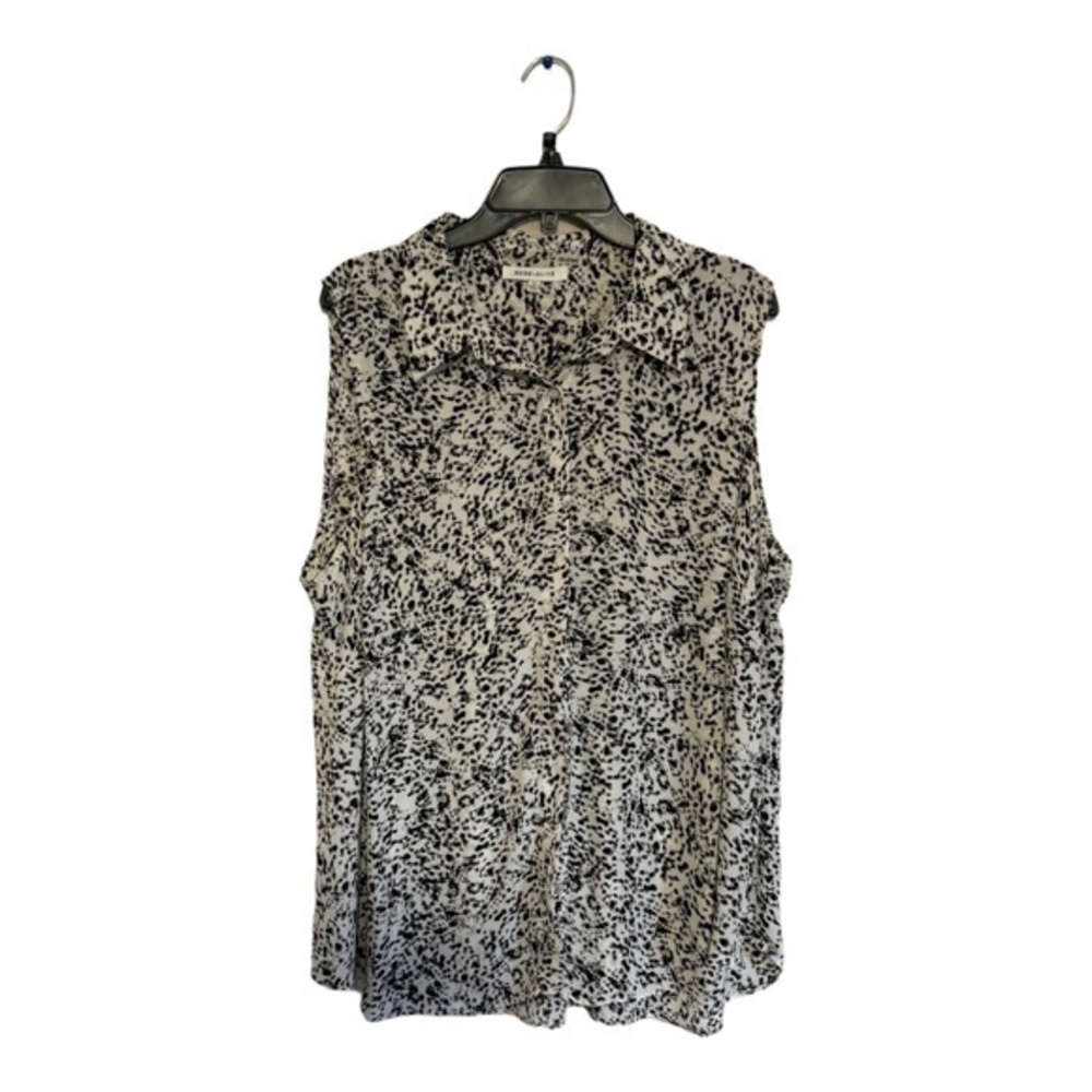 Rose & Olive Womens Sleeveless Animal Print Blouse Chiffon Size 2X